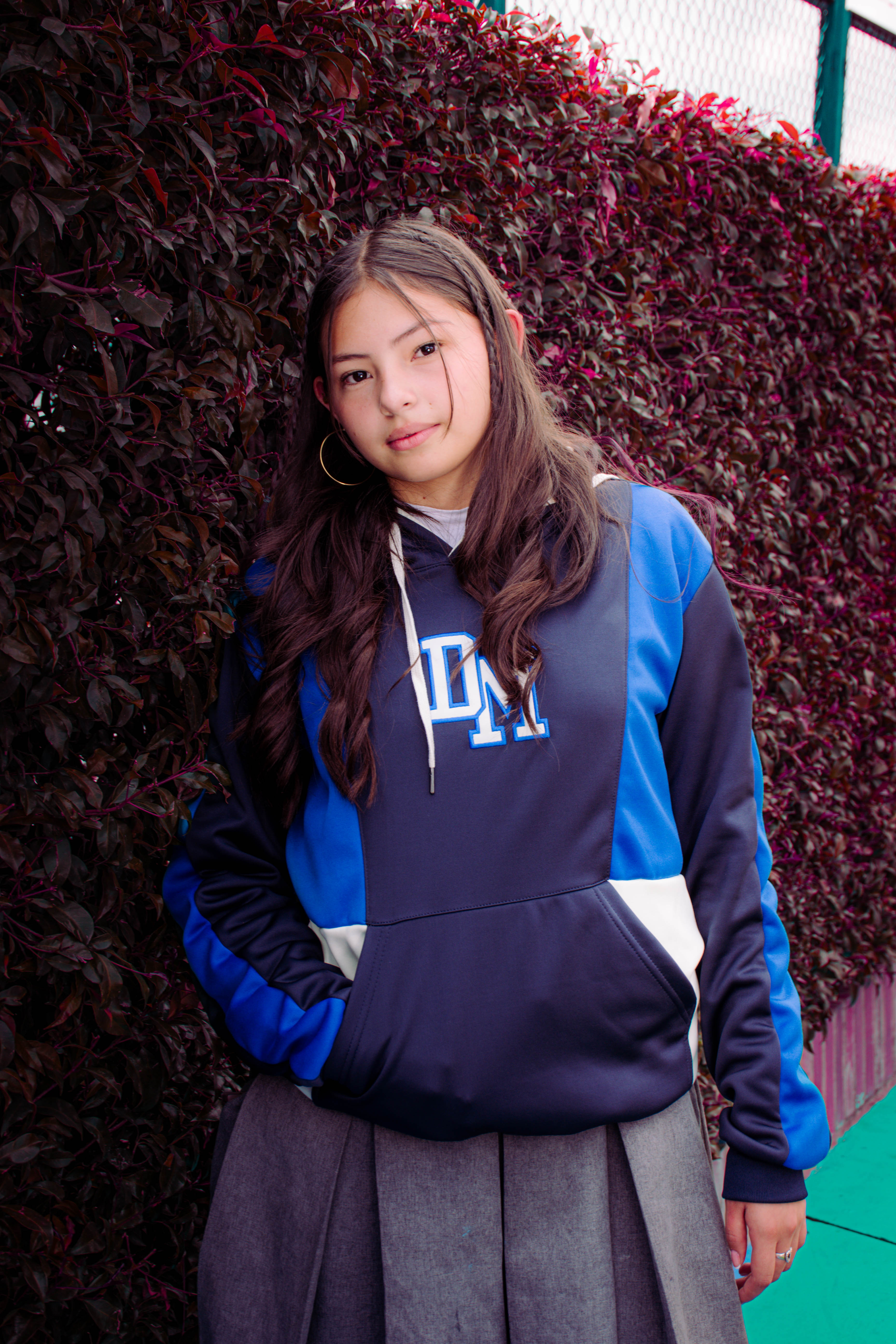 HOODIE DE CORTES LATERALES, AZUL