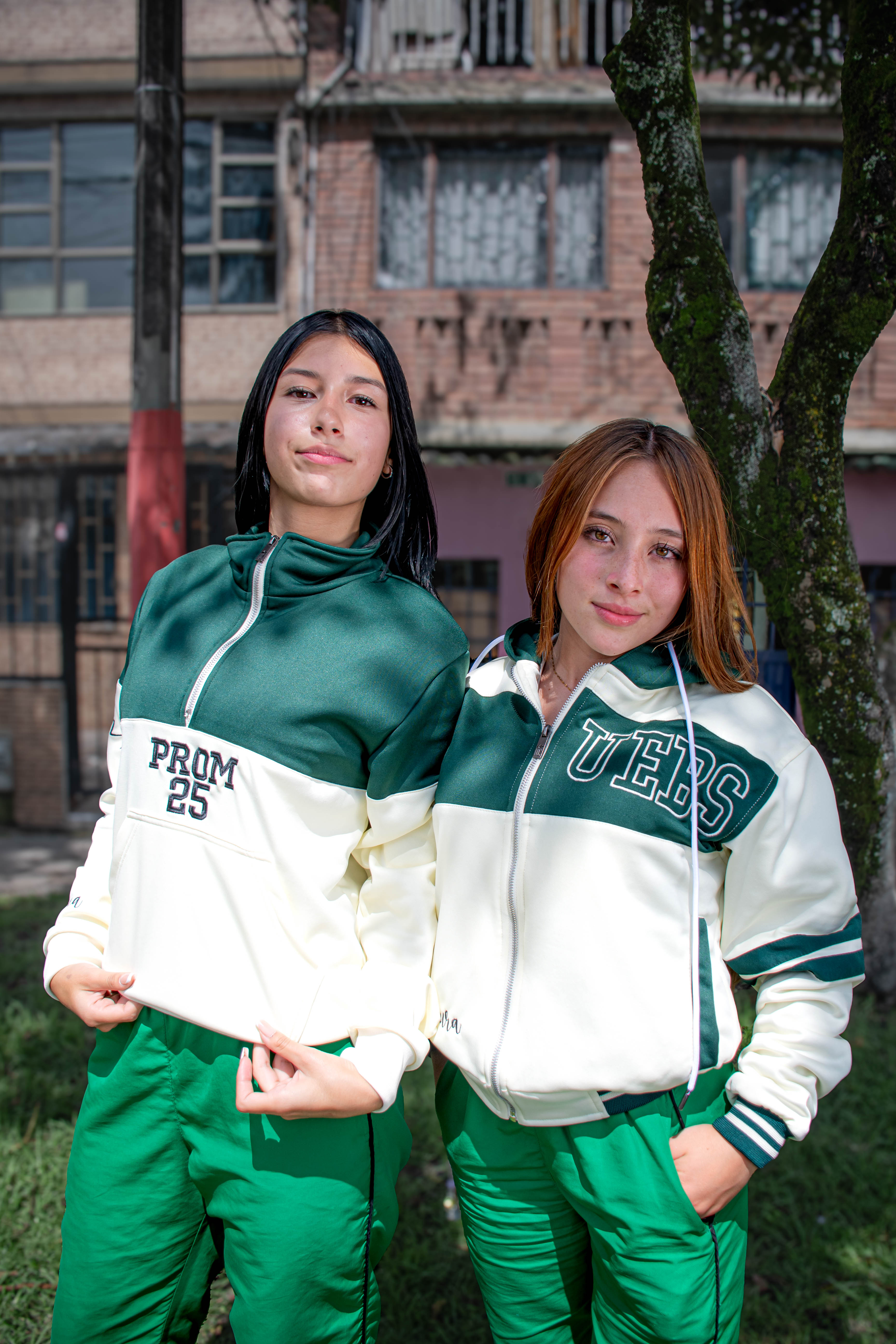 HOODIE DE CUELLO BICOLOR HORIZONTAL, VERDE/BEIGE